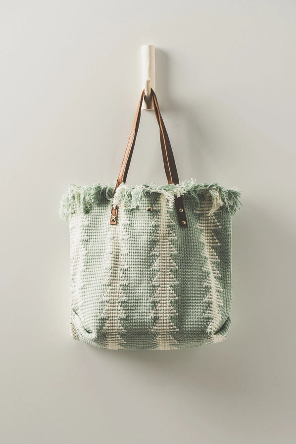 Mint Fringe Tote Bag