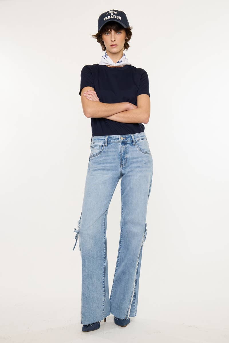 Mid-Rise Wide Flare Kancan Jeans