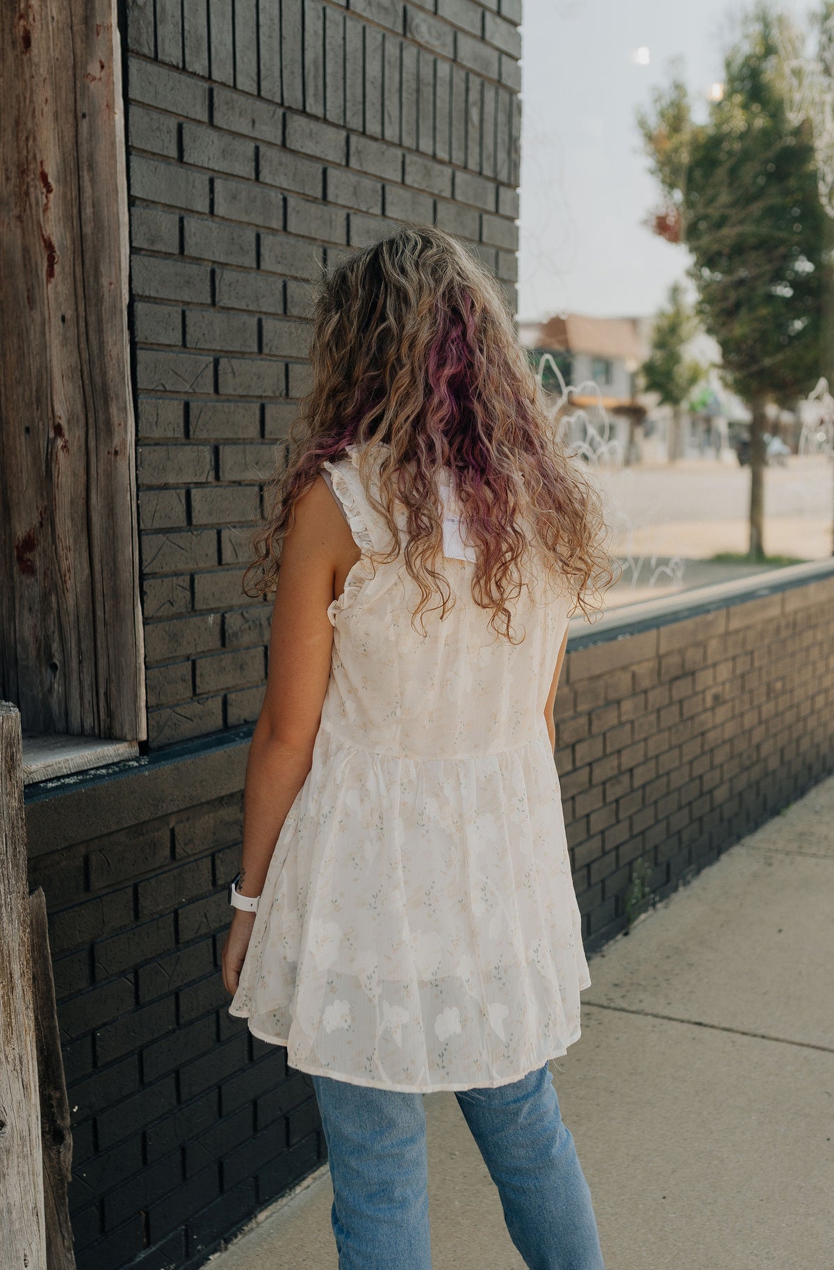 Floral Ruffled Tunic Tank