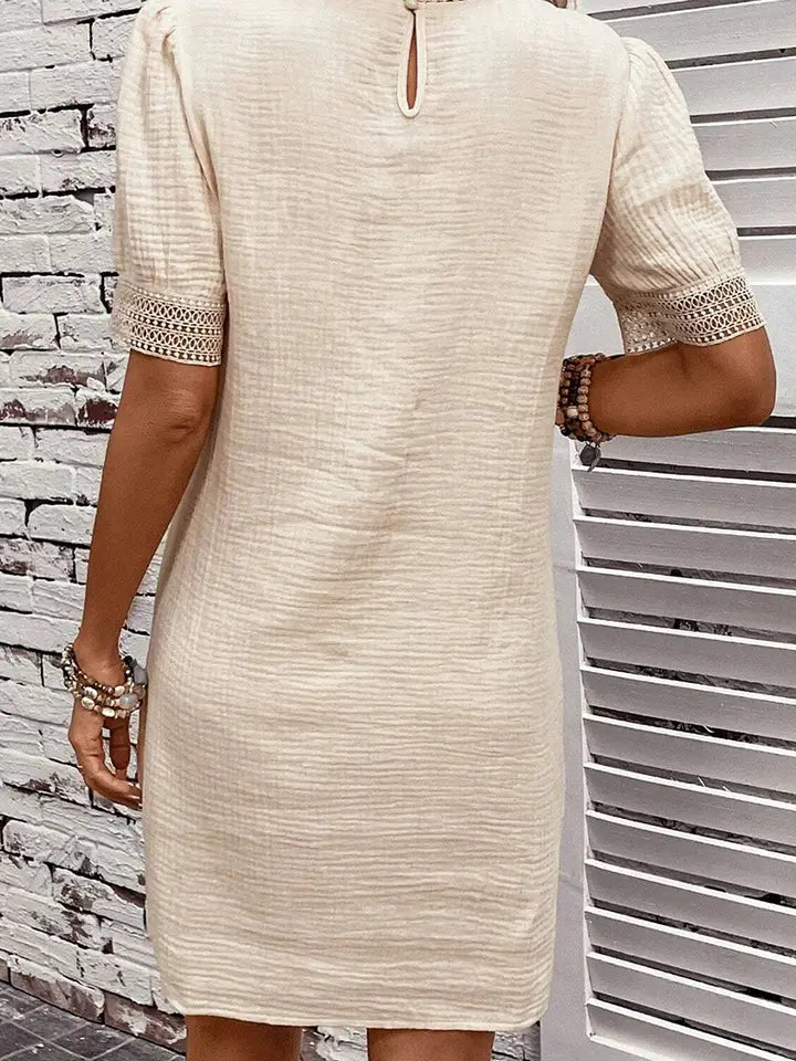 Simple Style Lace Patchwork Dress
