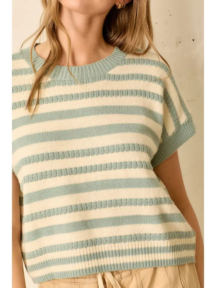 Cream and Light Blue Sweater
