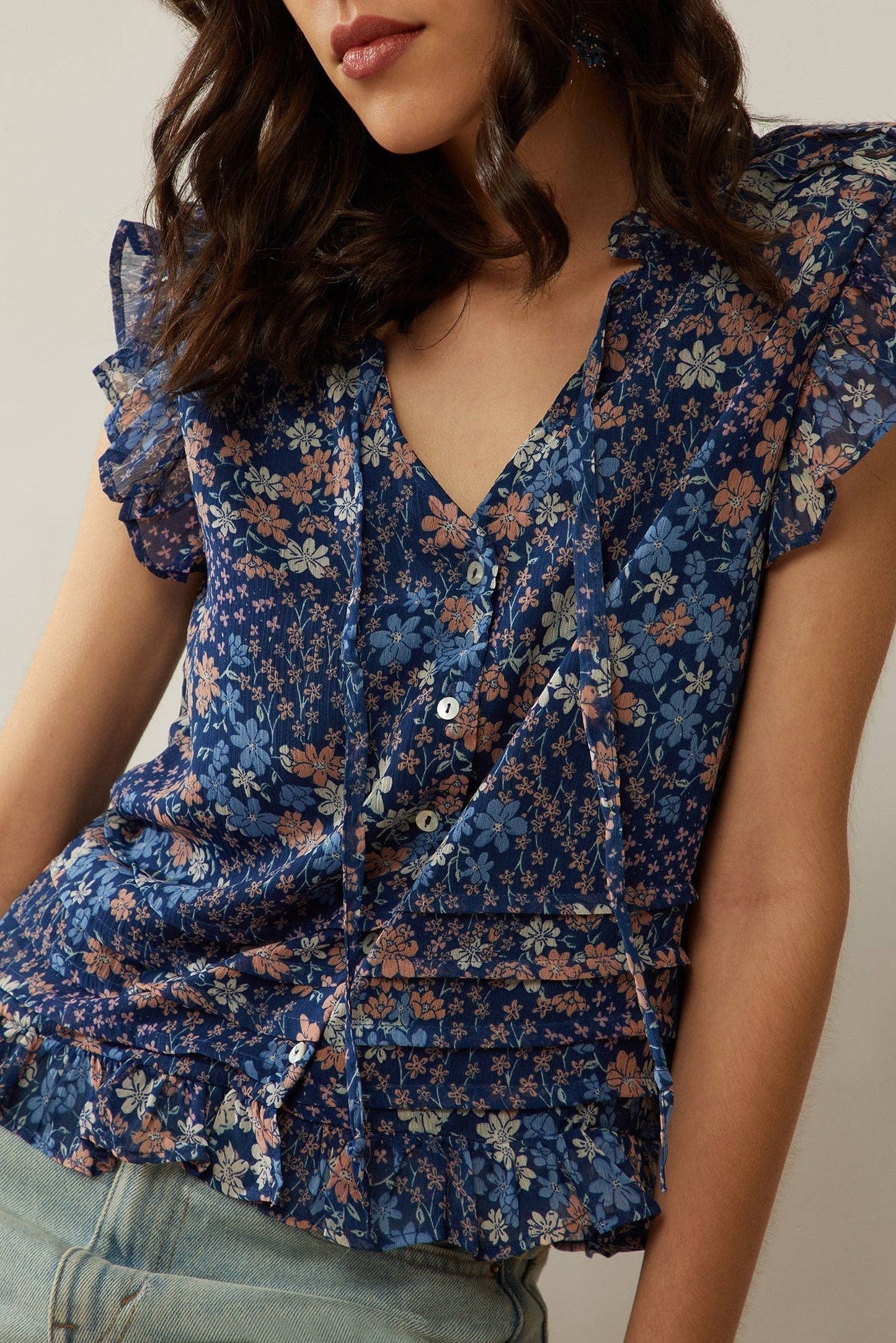 Pleated Petal Charm Top