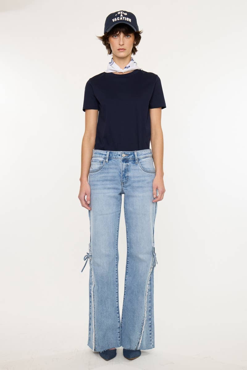 Mid-Rise Wide Flare Kancan Jeans