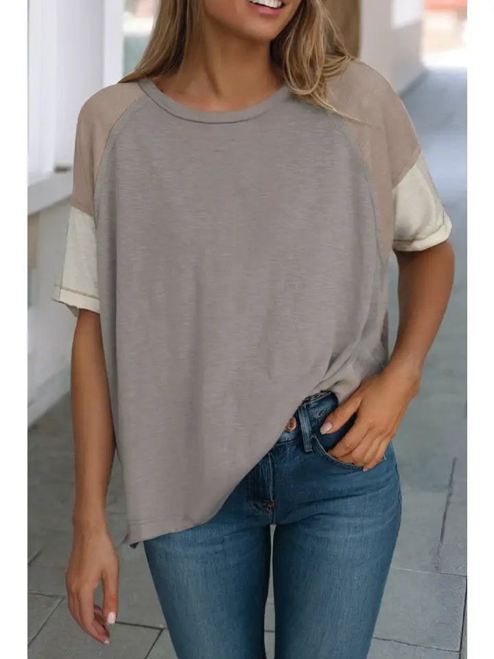 Heathered Taupe Top