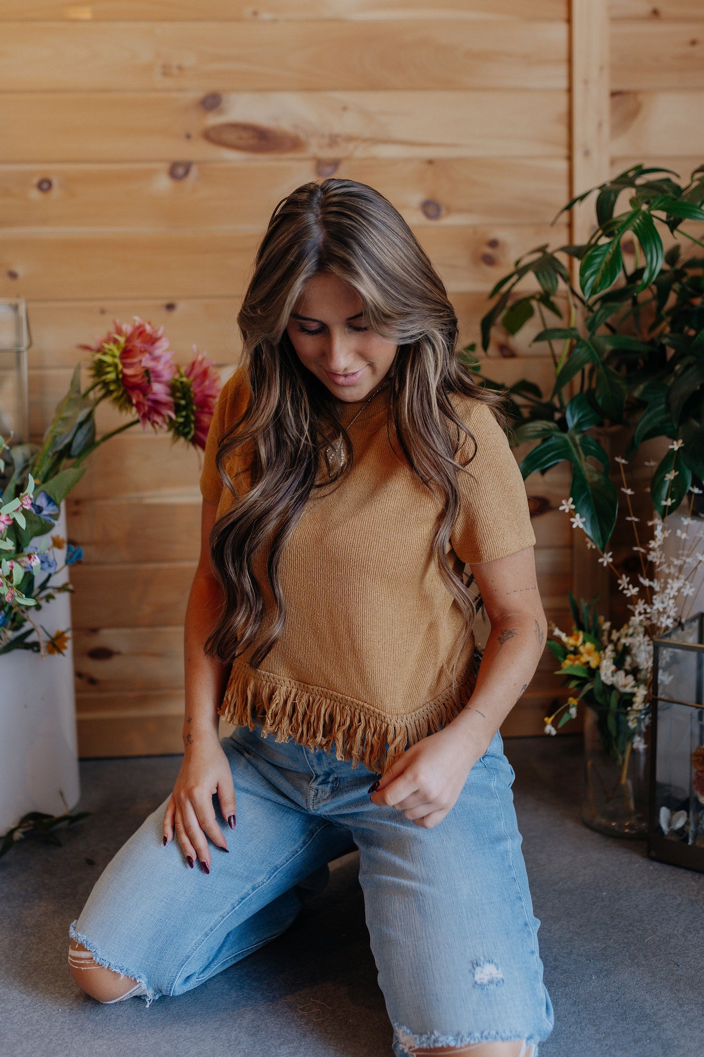 Mustard Fringe Bottom Top