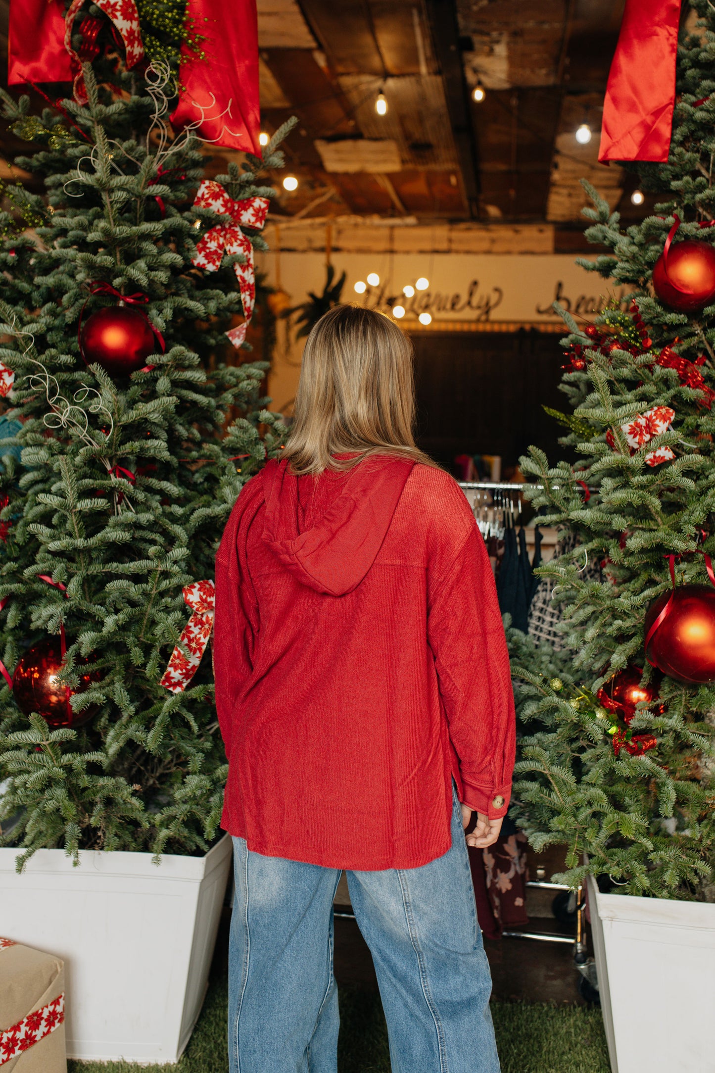 Red Textured Shacket