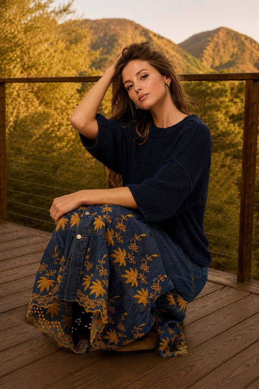 Raw Edge Everyday Knit - Navy