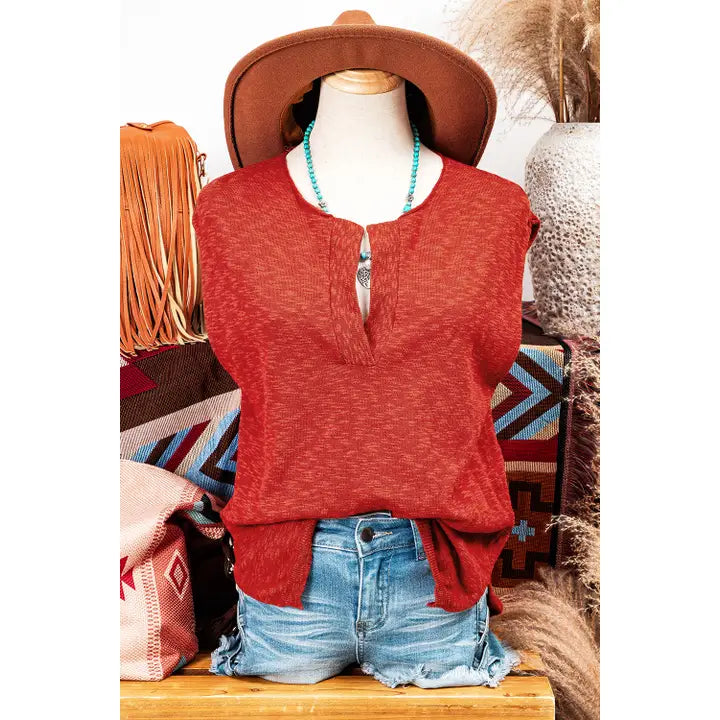 Red Short Sleeve Top