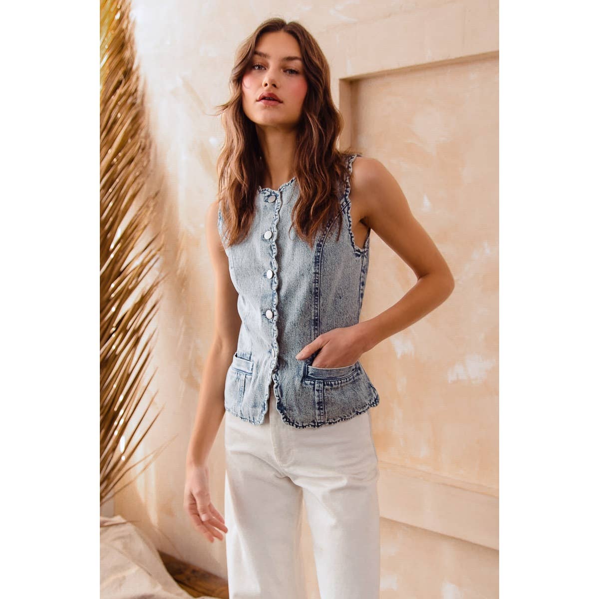 Vintage Wash Denim Vest