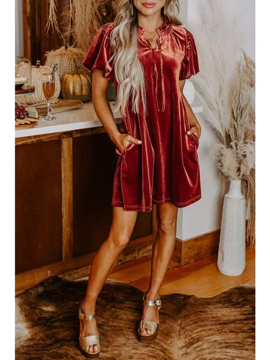 Cinamon Velvet Dress