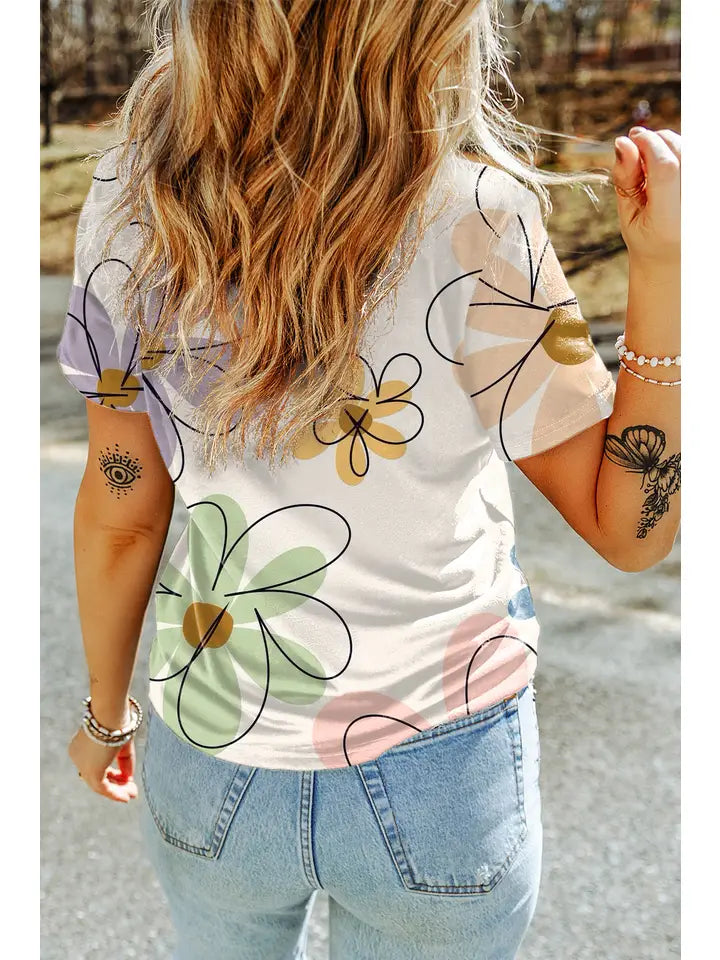 White Floral T-Shirt