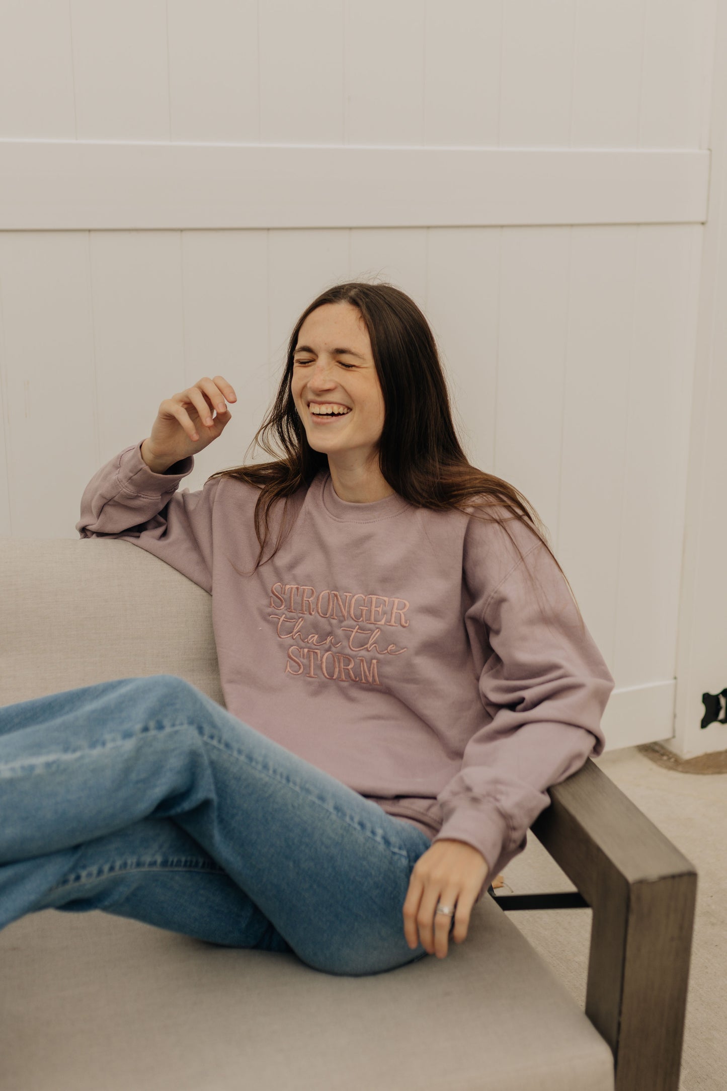 Stronger Than The Storm - Purple Crewneck