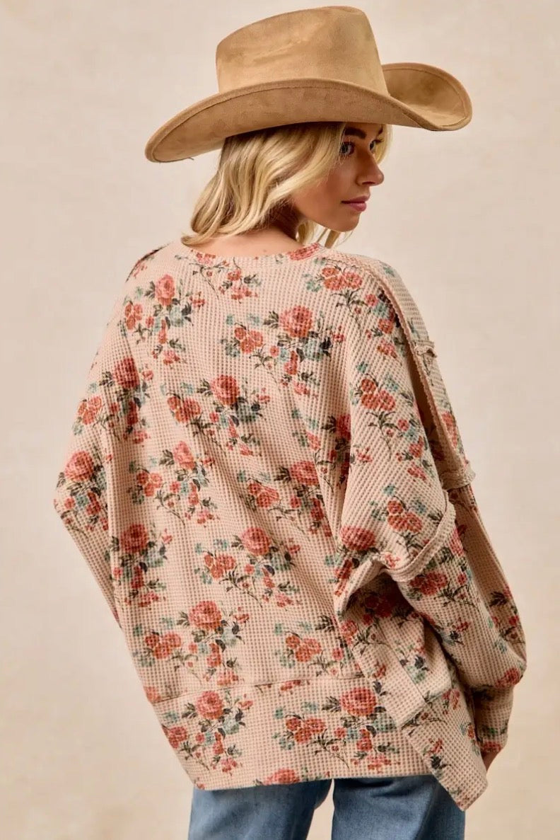 Autumn Rose Waffle Knit