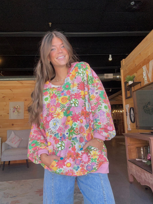 Rainbow Floral Sweatshirt