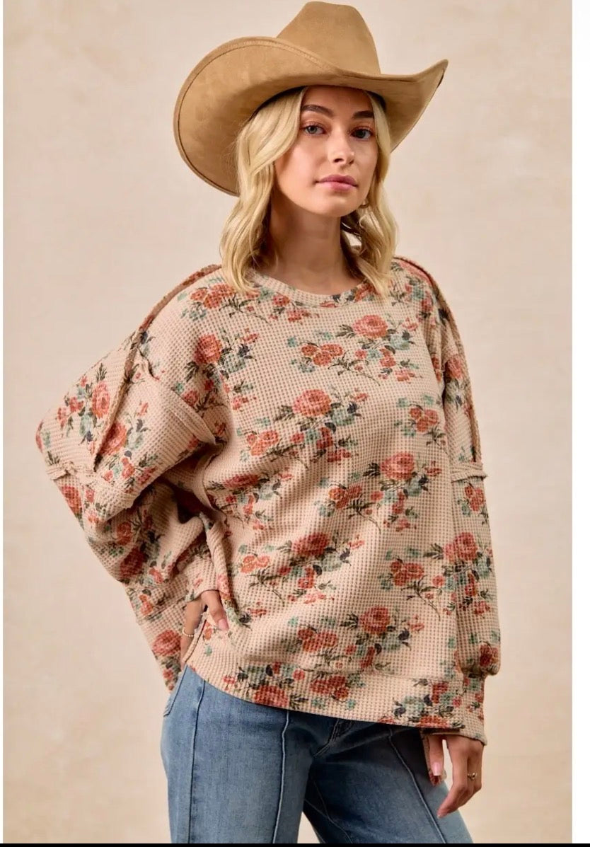 Autumn Rose Waffle Knit