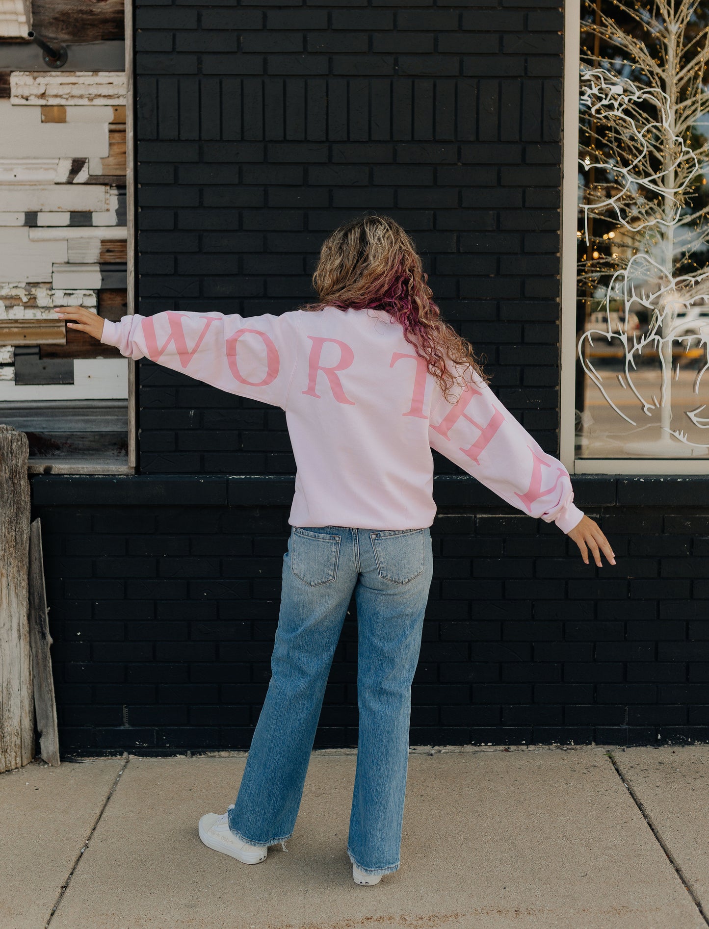 Worthy Light Pink Sweatshirt