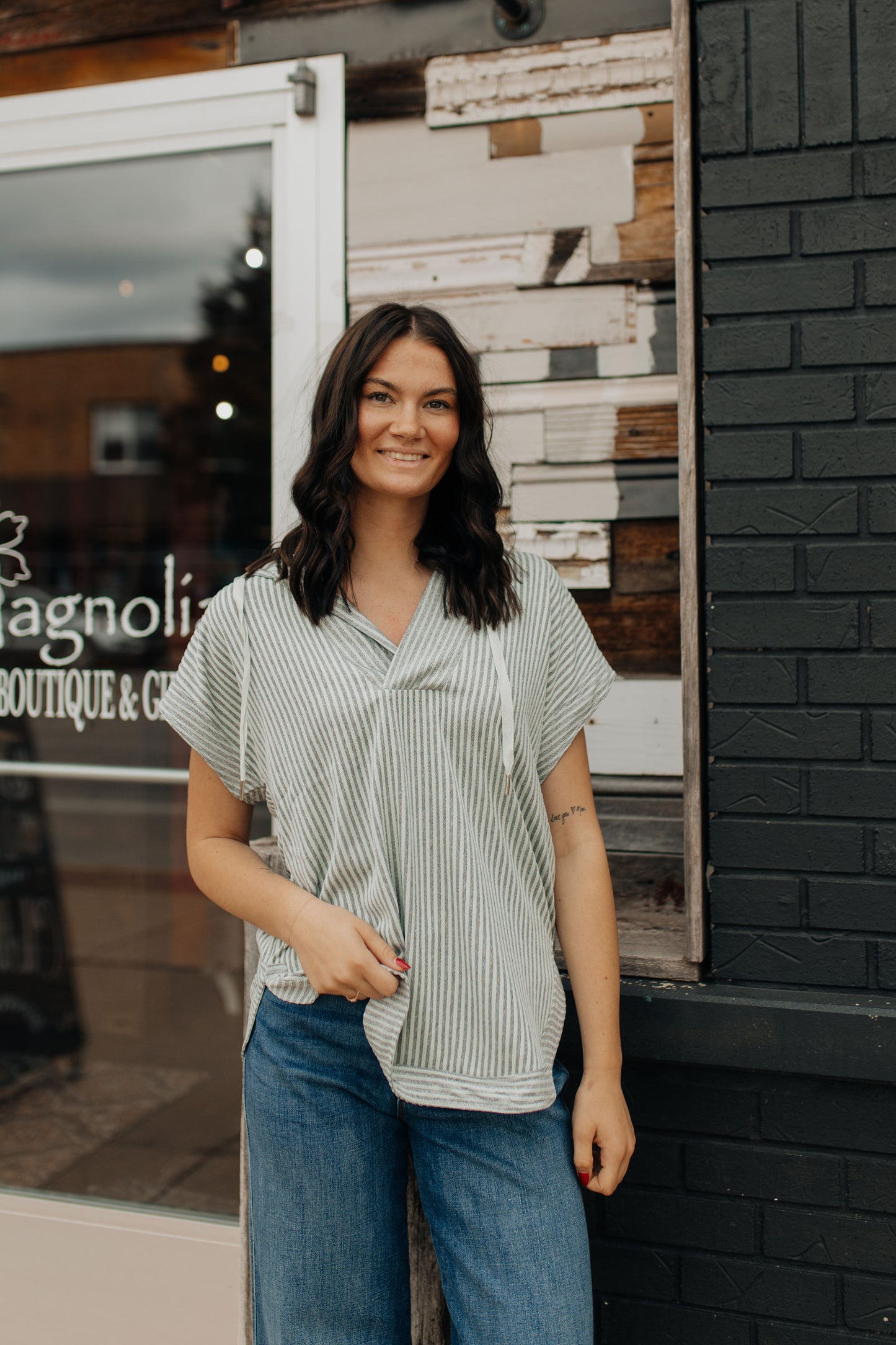 Pale Sage Short Sleeve Hoodie