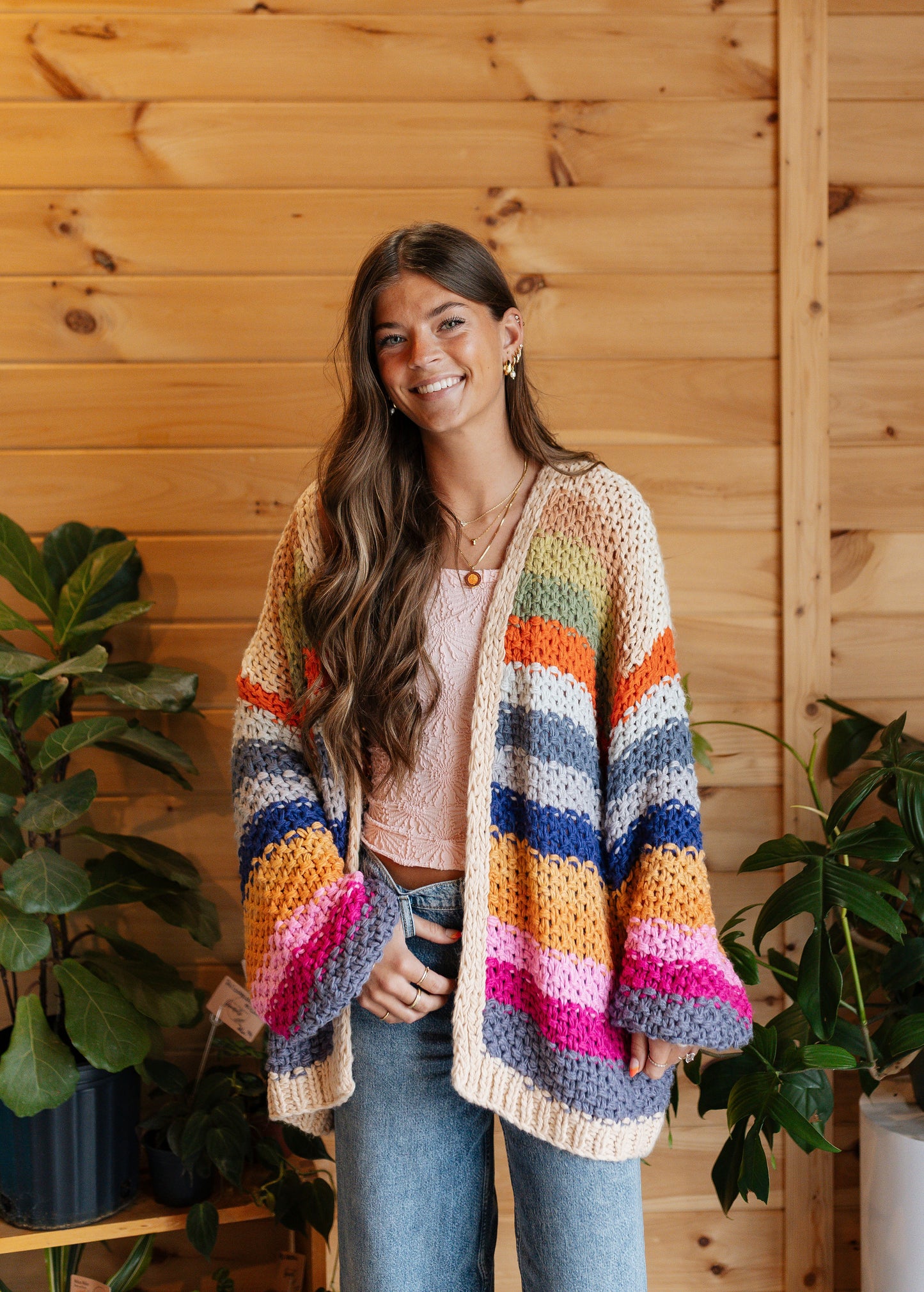 Crochet Stripe Sweater