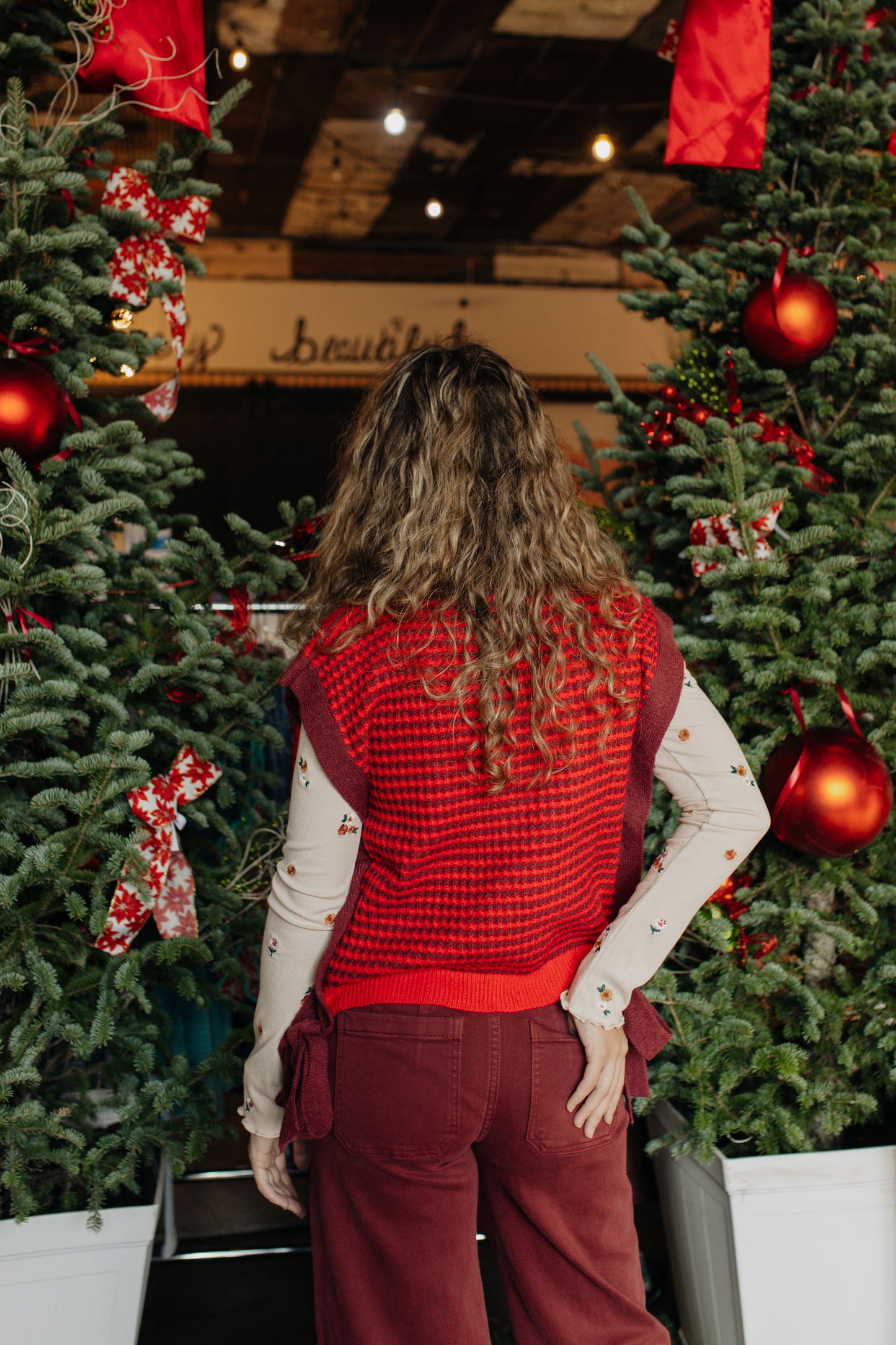 Striped Side Tie Sweater Vest