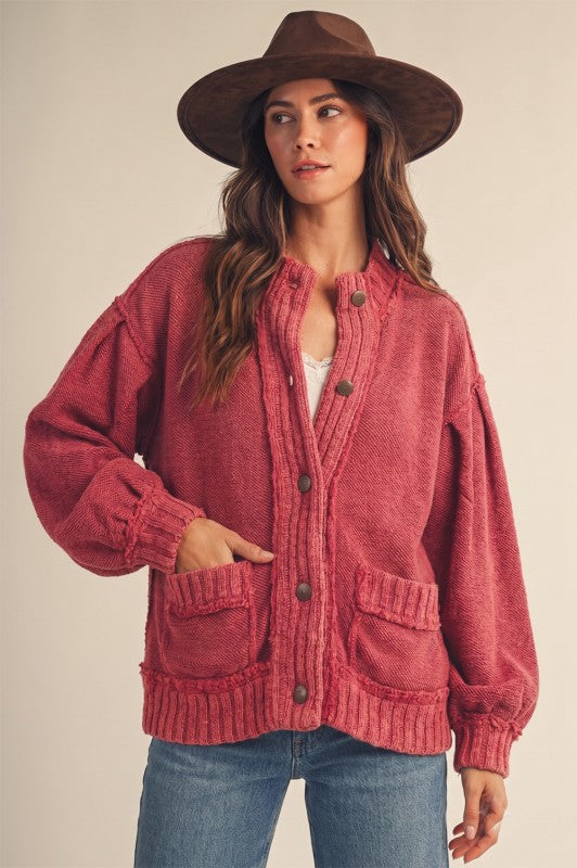 Vintage Berry Cardigan