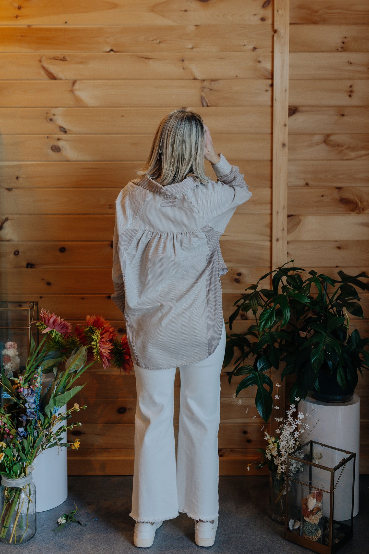 Oat & Cream Button Up