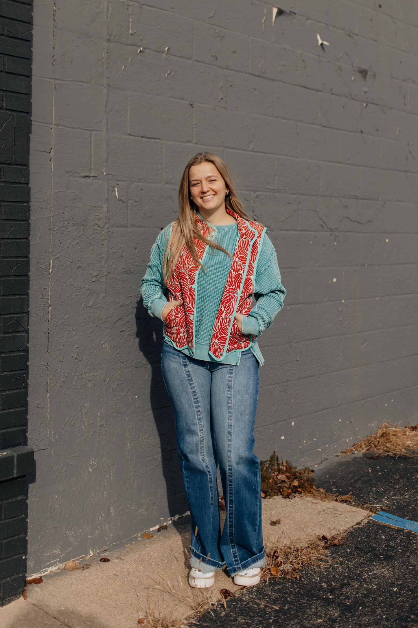 Scalloped Hem Quilted Puff Vest