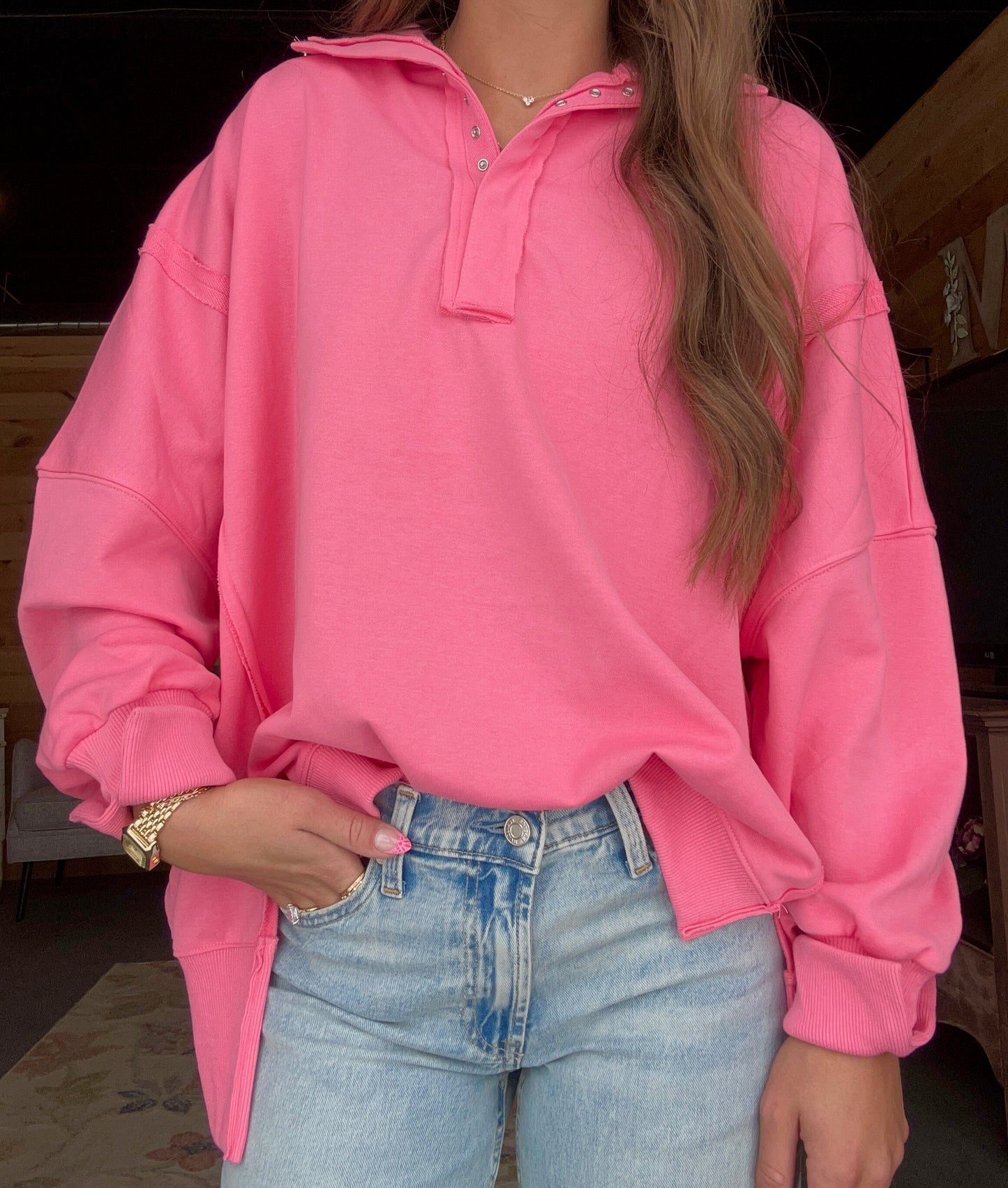 Flamingo Pink Pullover
