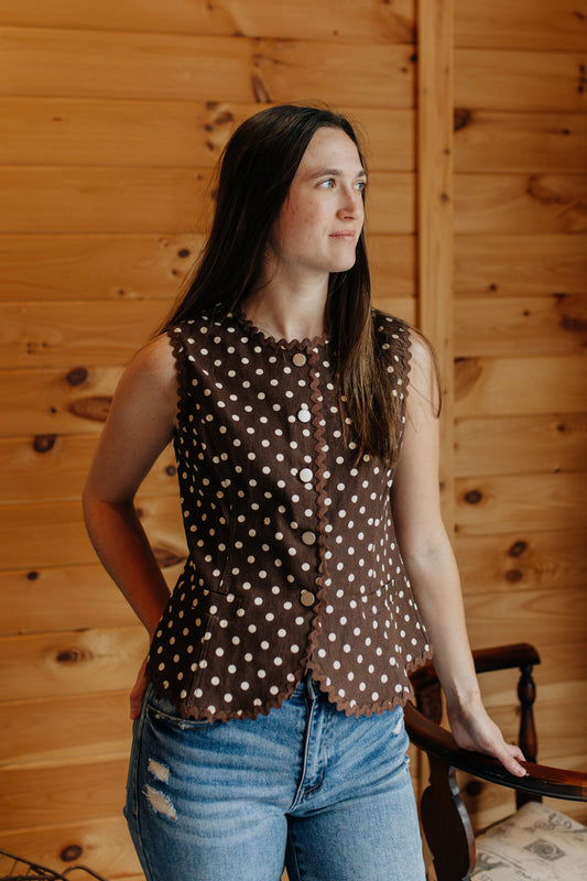 Mocha Dot Vest