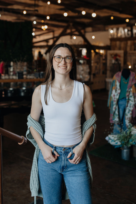 Jackie's Seamless White Tank