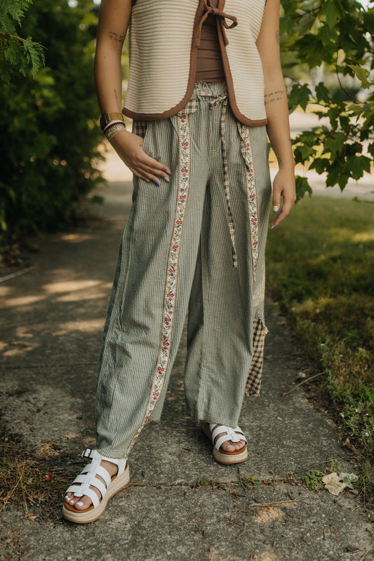 Olive Multi-Print Pant