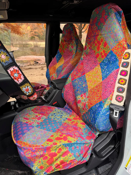 Velvet Front Car Seat Cover, Set of 2