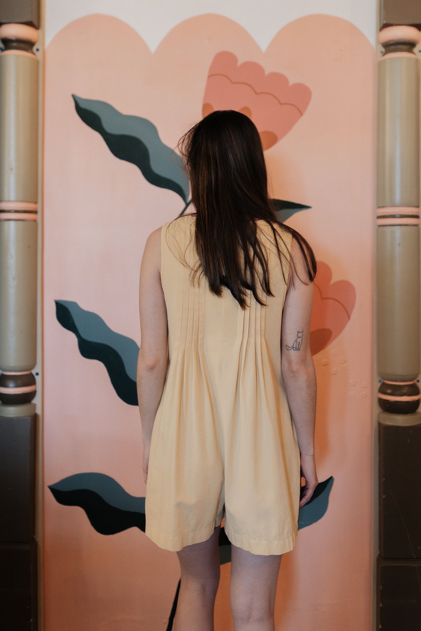 Yellow Pleated Romper