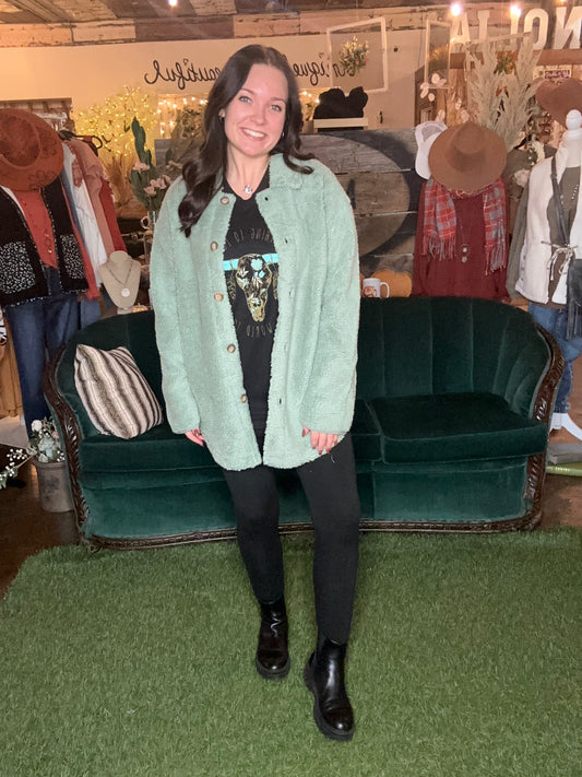 Sage Faux Fur Jacket