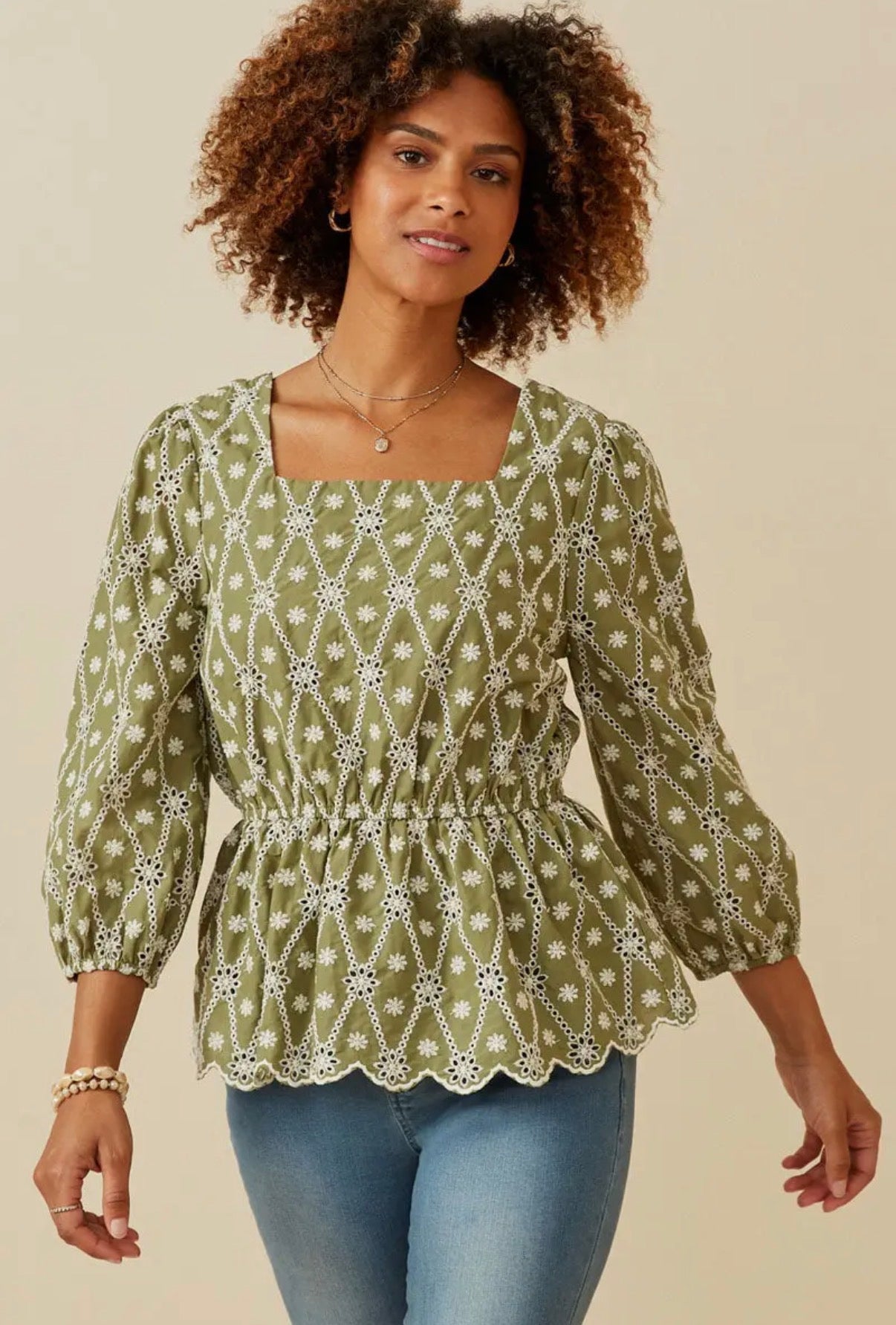 Floral Eyelet Blouse