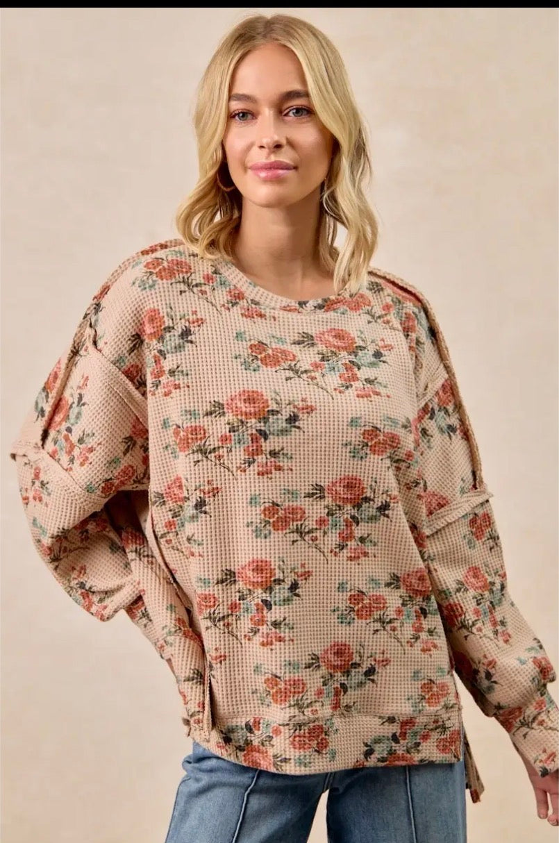 Autumn Rose Waffle Knit