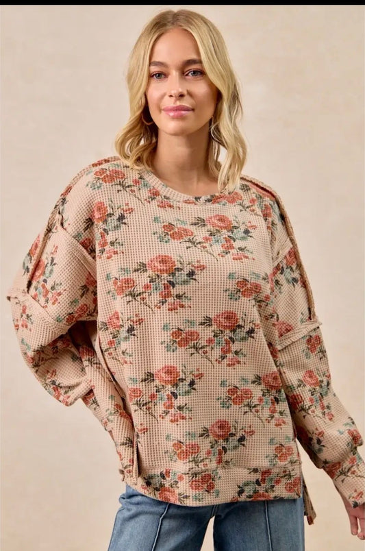 Autumn Rose Waffle Knit