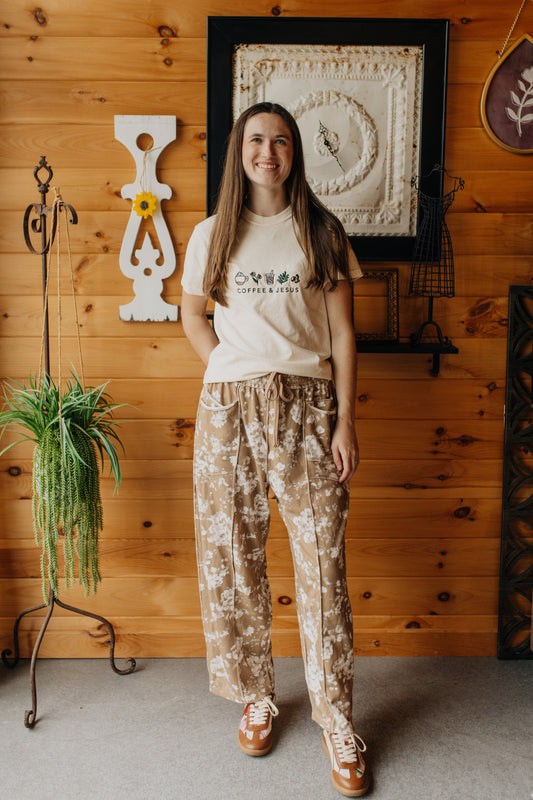 Mocha Floral Pant