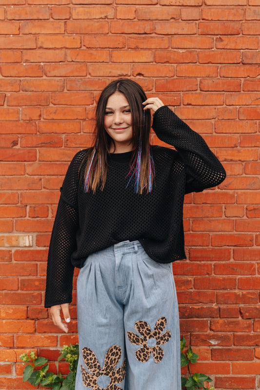 Black Fishnet Sweater