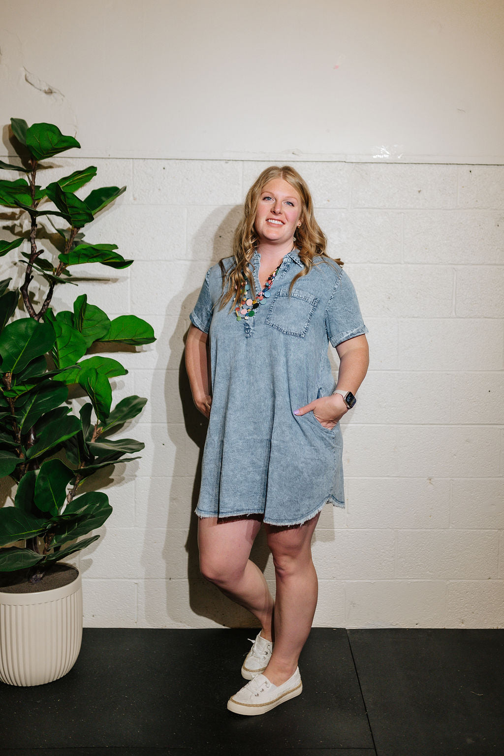 Acid Wash Denim Dress