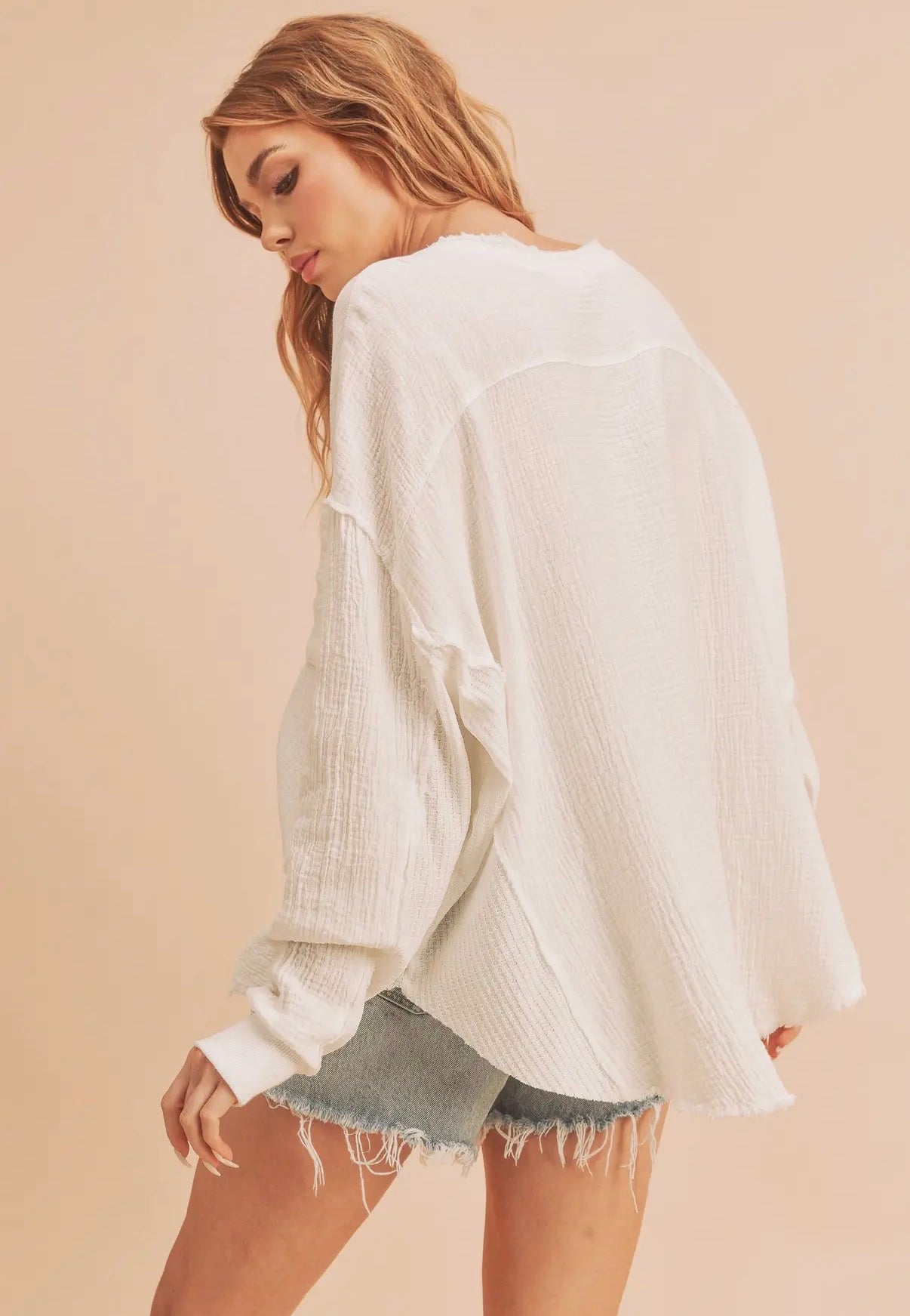 Rosie’s Half Button Longsleeve - White