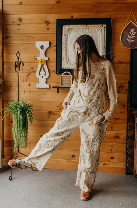 Magnolia Floral Overalls
