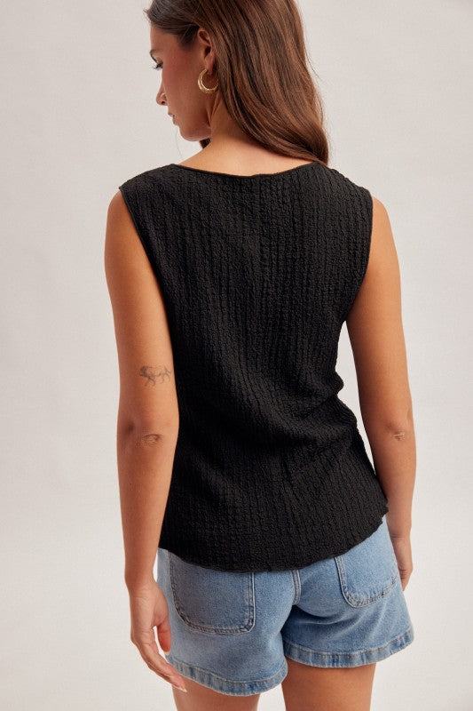 Everyday Button Vest - Black