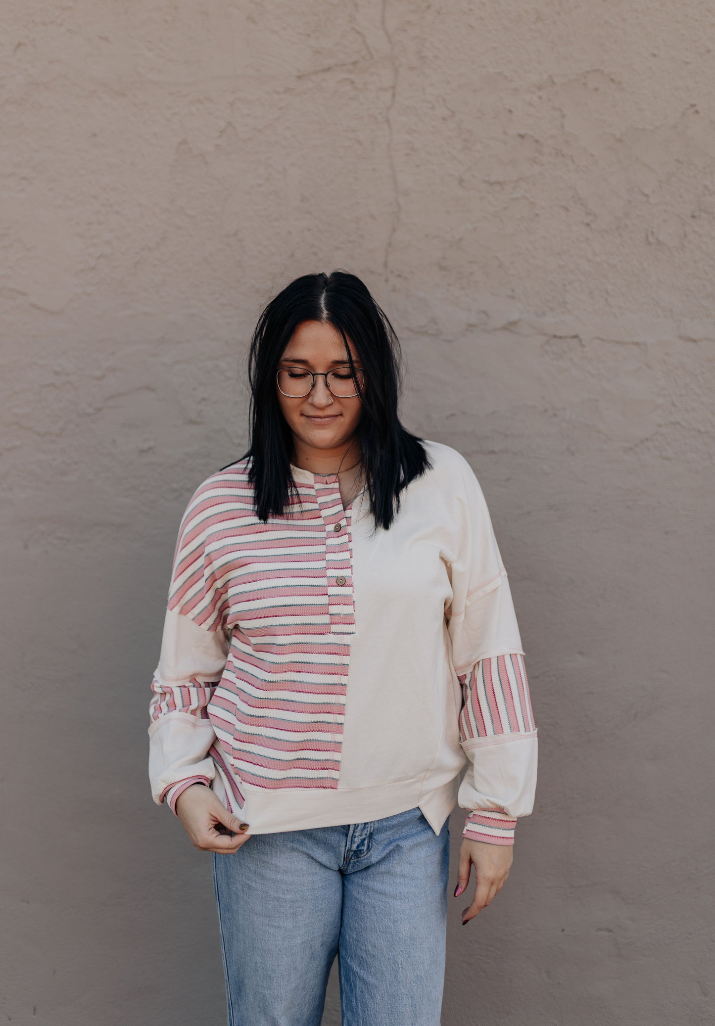 Pink and Cream Stripe Longsleeve