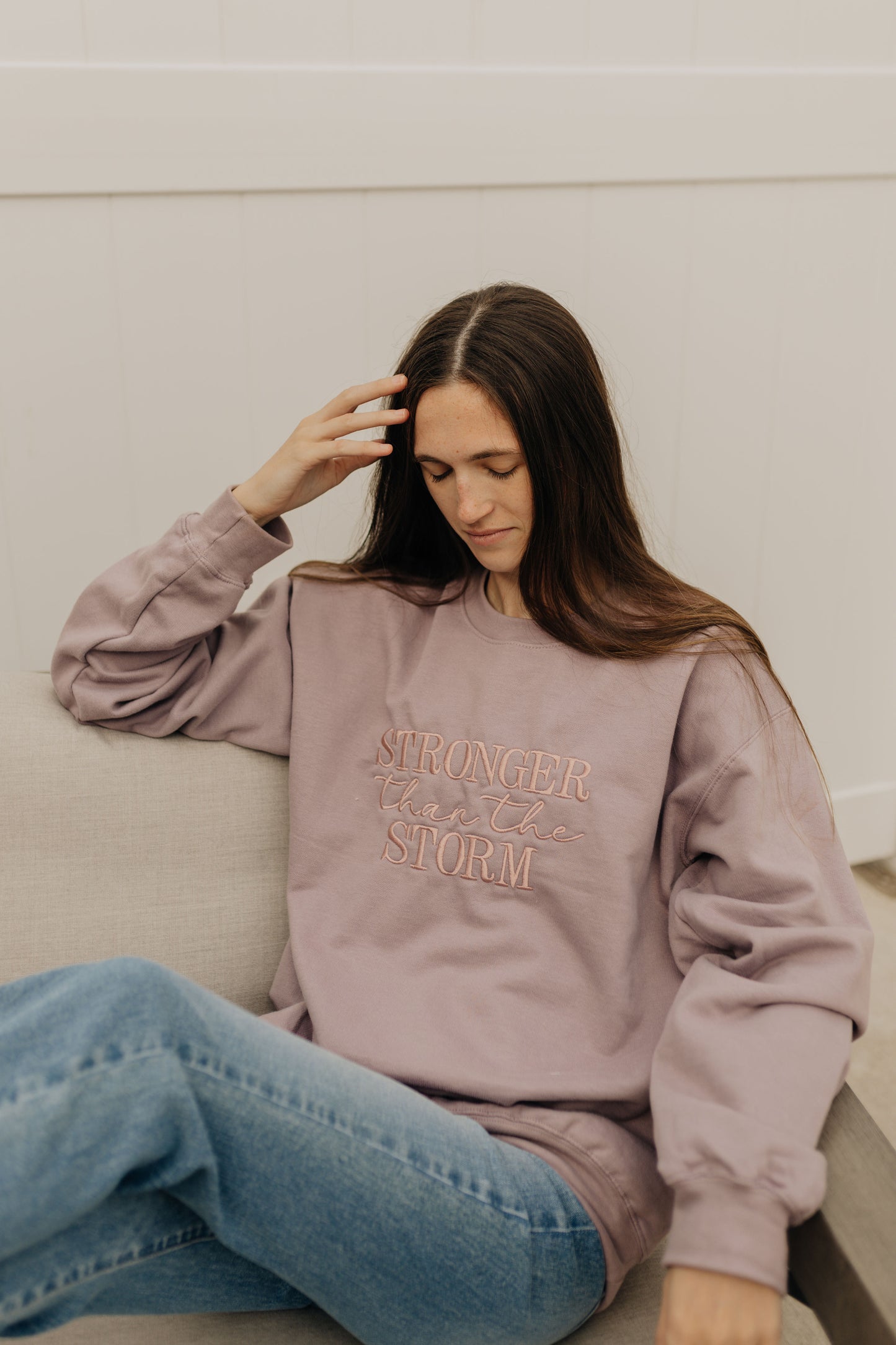 Stronger Than The Storm - Purple Crewneck