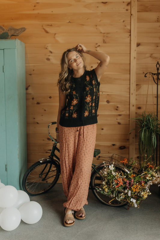 Emberlyn Wide Leg Cinched Pants - Clay
