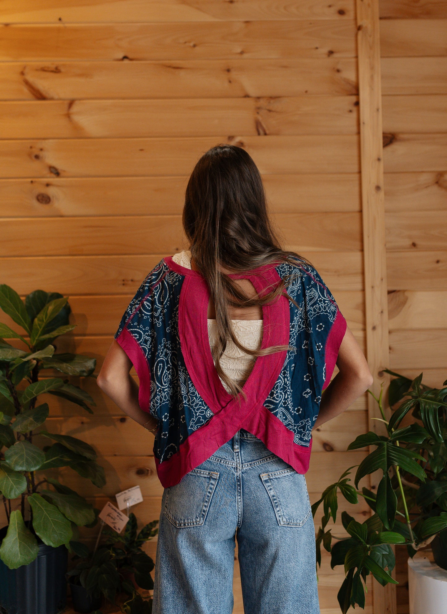 Indigo Bandana Cut Out Tee