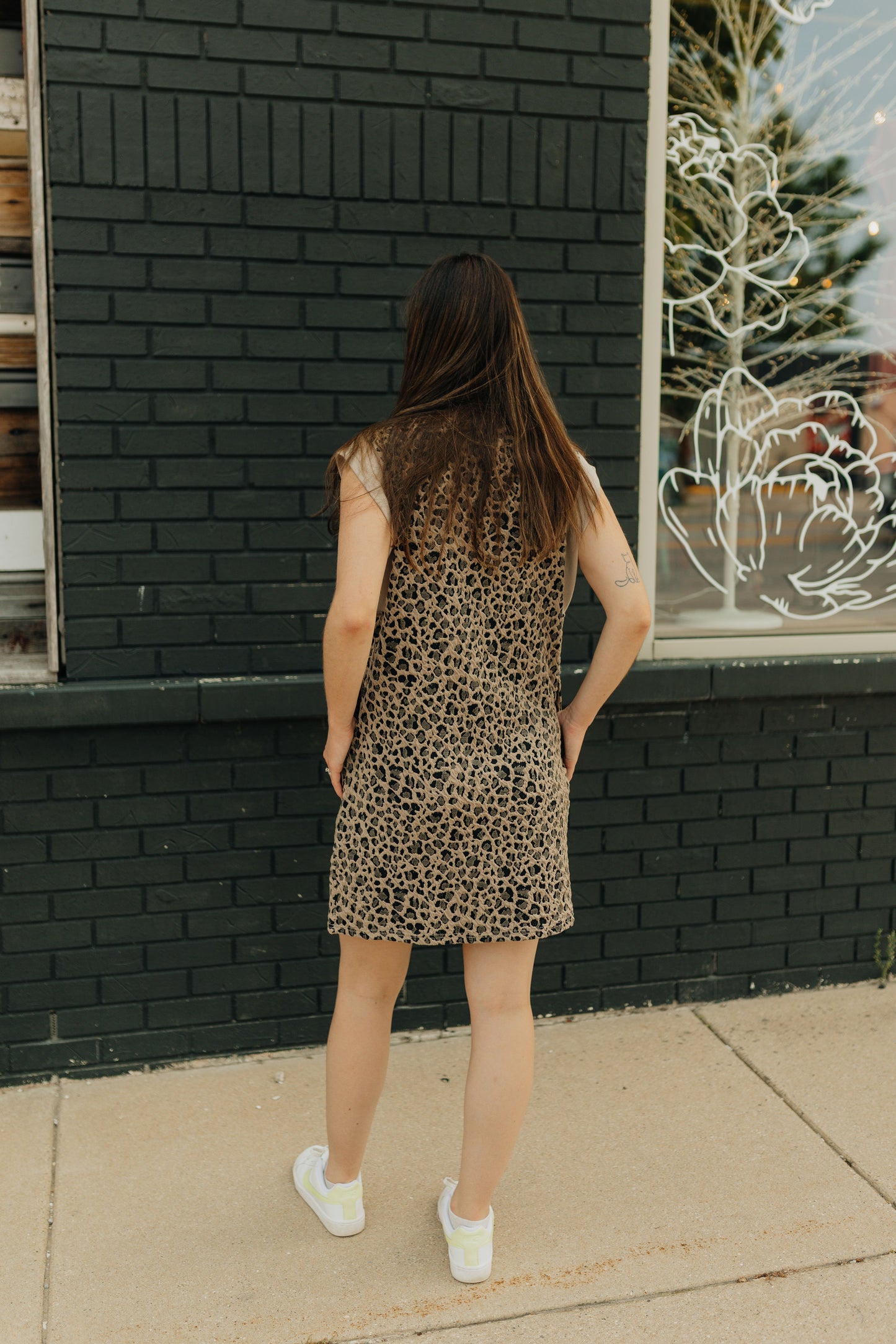 Leopard Textured Mini Dress