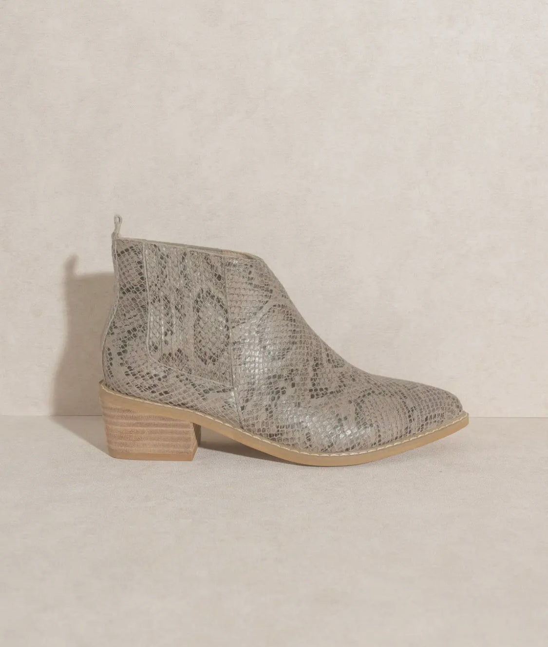 Grey Snake Skin Booties