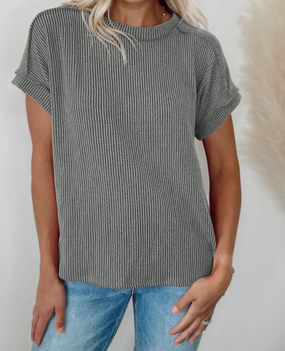 Grey Textured Top