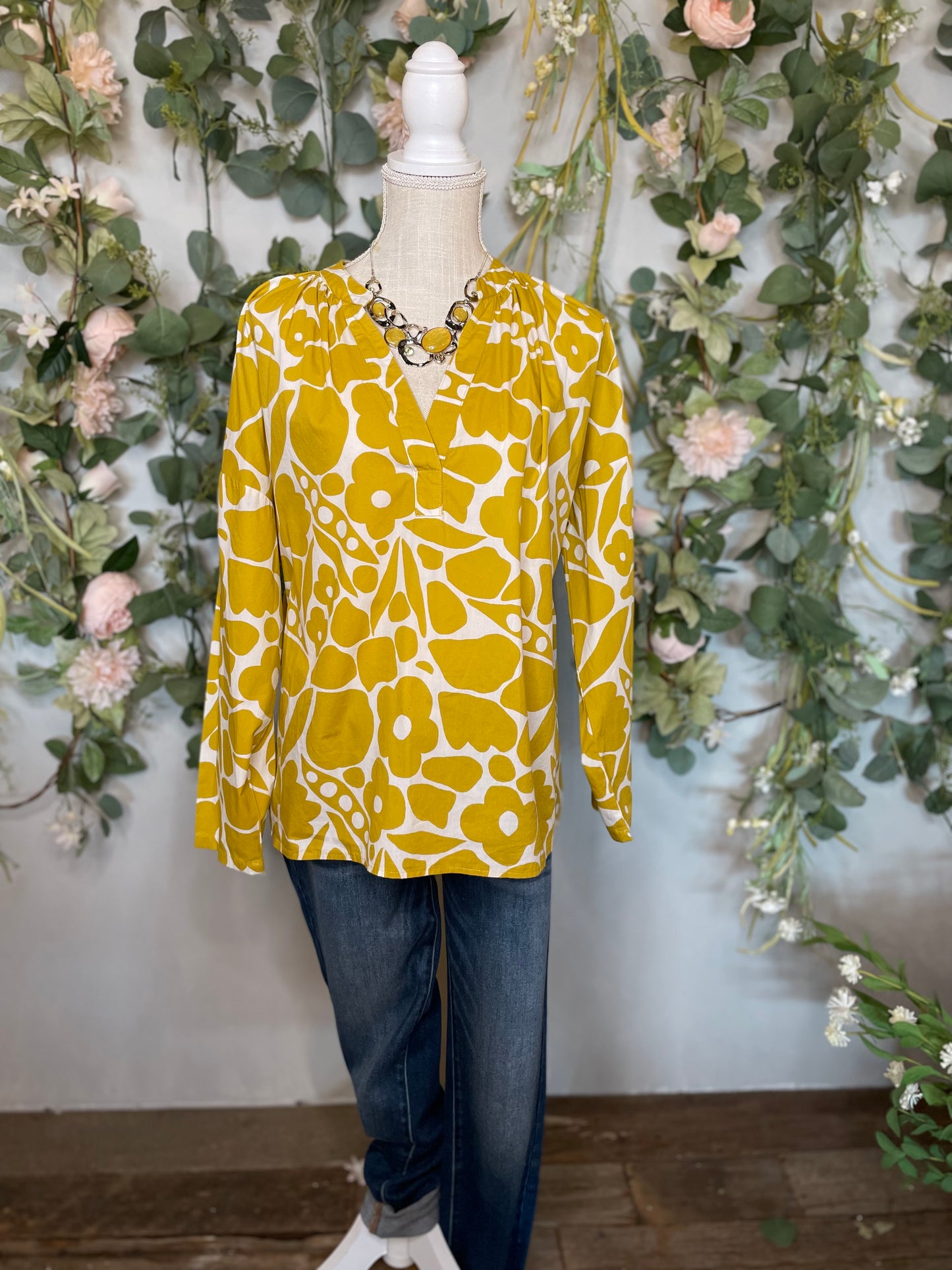 Yellow Floral Blouse